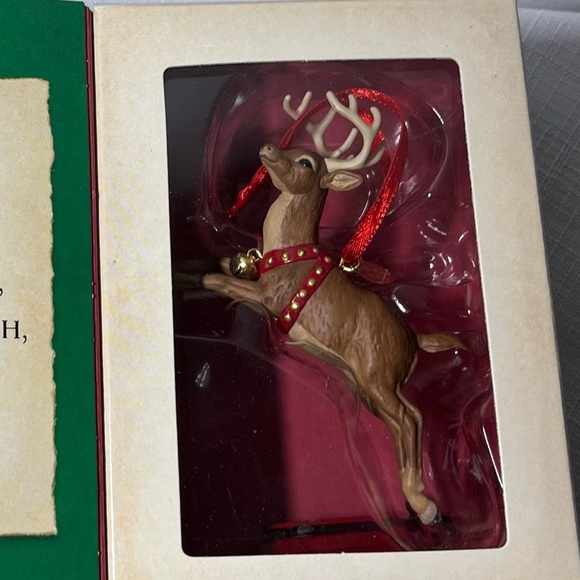 4 Hallmark ornaments. NIGHT BEFORE CHRISTMAS. REINDEER. CLOCK. STOCKING. - Picture 4 of 6